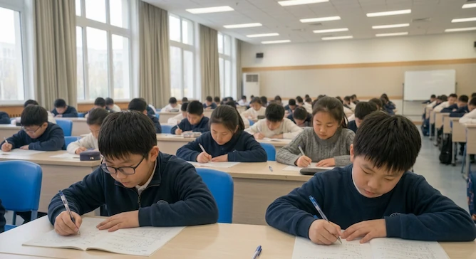 공부하는 어린이 사진