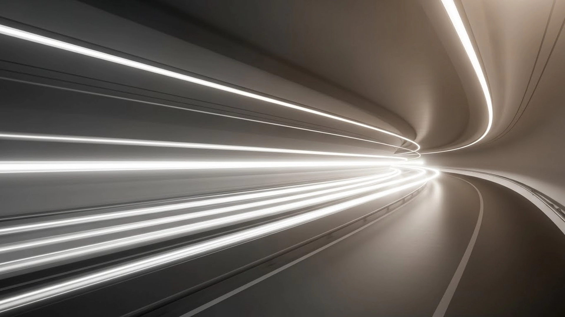 휘어진 터널을 따라 힘있게 뻗어나가는 듯한 광선